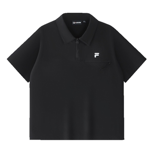 梭织POLO衫|FILA FUSION斐乐潮牌男子短袖2026夏新款T恤宽松上衣