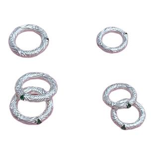 S925纯银乾坤圈祥云闭口圆环diy串珠连接环项链手绳编绳配饰