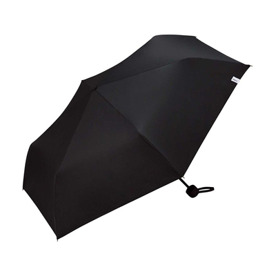 日本进口WPC三折纯色黑胶晴雨伞