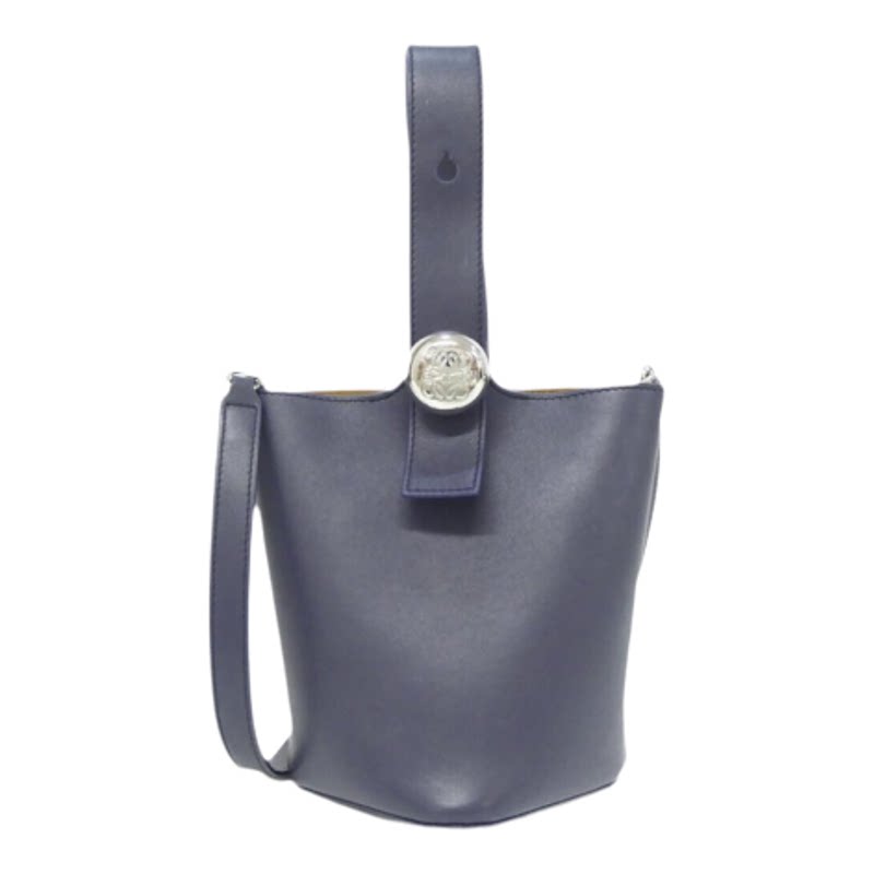 日本中古二奢LOEWE罗意威女包A级95新PebbleBucketMini手提包正品