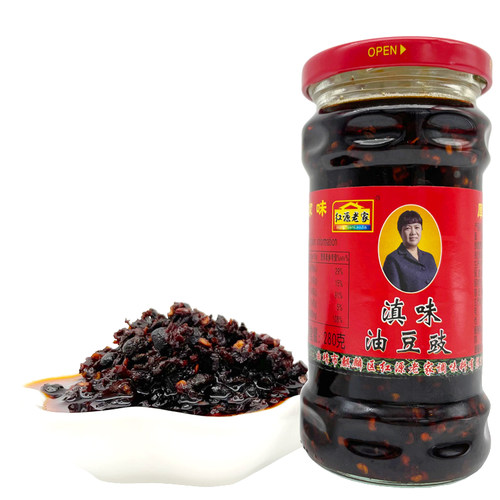 云南红源老家滇味油豆豉辣椒酱拌面下饭佐食凉拌菜豆豉鸡枞油豆食