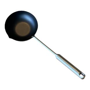 精铁无涂层泼油小锅！家用不锈钢长柄淋油热油专用煎饺烧油煎蛋锅