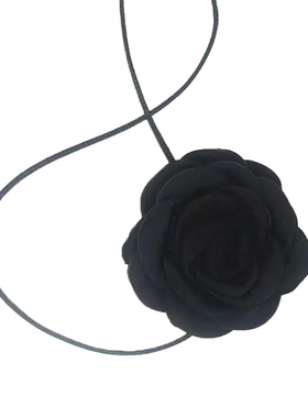 showdigu玫瑰花丝带颈链