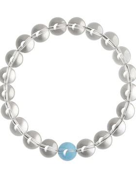 露思同款白水晶手串海蓝宝纯净