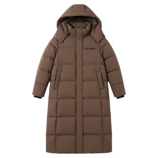 野兽小姐冒险家2025新款长款过膝羽绒服女加厚连帽90鸭绒保暖外套