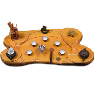 整块天然根雕茶盘实木茶海茶台功夫花梨木楠木杉木制排水特价包邮