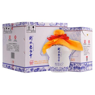 衡水老白干 白酒 青花手酿 42度500ml*4瓶 整箱装 口粮白酒
