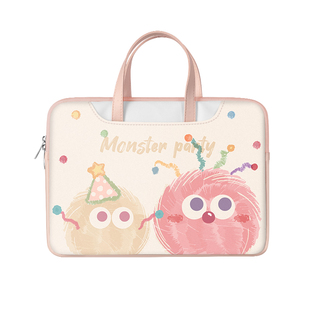 SUYA苏雅笔记本电脑包手提卡通适用华为matebook14寸保护套联想小新pro16苹果macbook15.6女士高级感防震防水