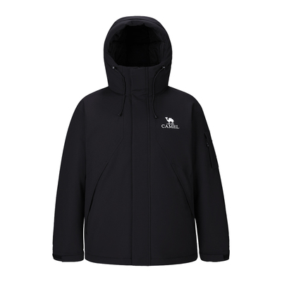 骆驼男装工装羽绒服男冬季2025新款加厚保暖防泼水连帽派克服外套