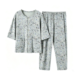 雅鹿女士纯棉睡衣居家服套装开衫