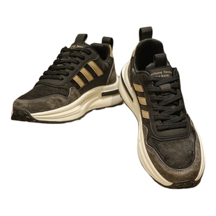 运动鞋男款潮牌春季皮面软底跑步华夫百搭鞋子男士休闲阿甘鞋潮鞋