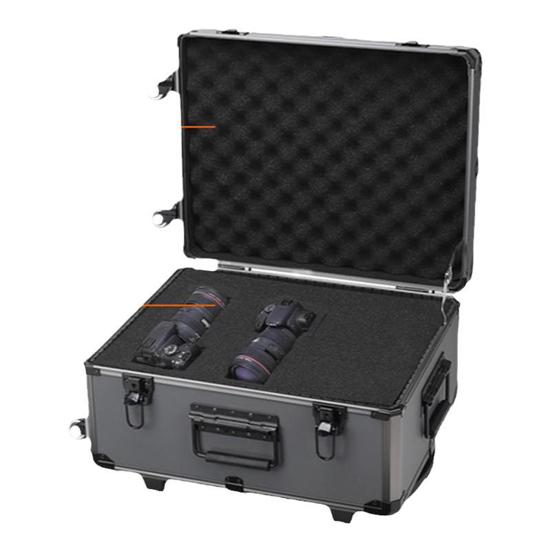 多功能拉杆工具箱工业级铝合金收纳箱安装维修五金带轮仪器设备箱