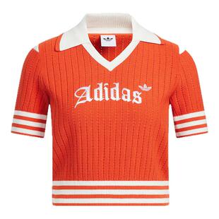 Adidas阿迪达斯三叶草运动短袖POLO衫夏女修身针织运动衫KT3048