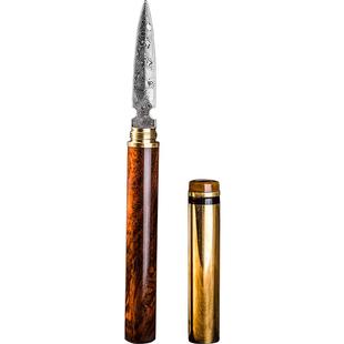 容山堂茗扬 大马士革花纹钢茶刀茶针茶锥铜普洱开茶刀茶具配件