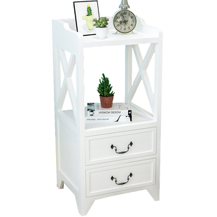 简欧收纳床头柜实木加宽简约小柜子创意卧室窄柜欧式25cm床柜迷你