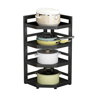 厨房锅架置物架落地多层靠墙放锅三脚架多功能放小家电转角收纳架
