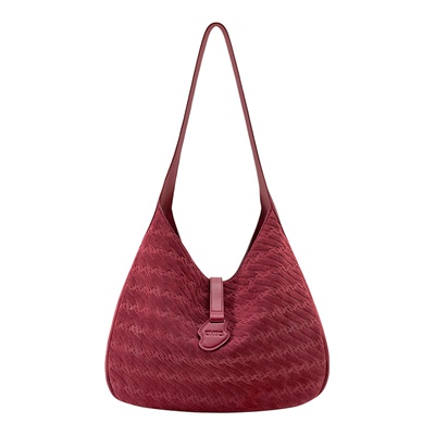 OMTO麂皮绒大容量单肩半月Hobo包