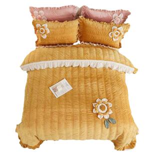 韩式床盖款优质牛奶绒四件套轻奢高级感主卧室冬季绒珊瑚绒4件套