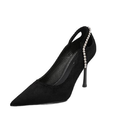 苏妃妃黑色法式性感高跟鞋女细跟
