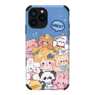 动物派对适用苹果15手机壳新款iPhone17Promax保护套13网红仿皮ip14pro可爱全包15plus全包防摔12pm女15pro