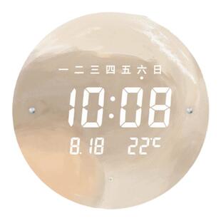 奶油风客厅家用钟表挂钟创意静音时钟现代简约挂表挂墙钟2026新款
