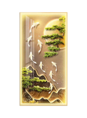 进门入户玄关装饰画LED灯带麋鹿