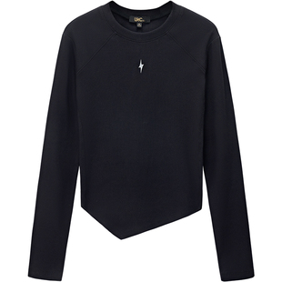 LINC金羽杰春季新款打底衫女修身圆领长袖T恤女内搭上衣FK019Y