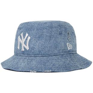 New Era纽亦华春夏MLB牛仔破旧风渔夫帽复古做旧遮阳男女
