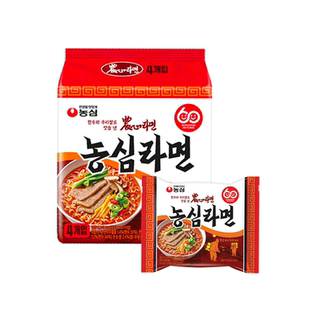 韩国进口农心辣牛肉味拉面4连包韩式风味袋装煮面方便面速食夜宵