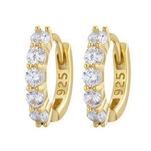 sanswood森吾星光耳圈女纯银高级感镶钻超闪精致气质通勤圈圈耳环