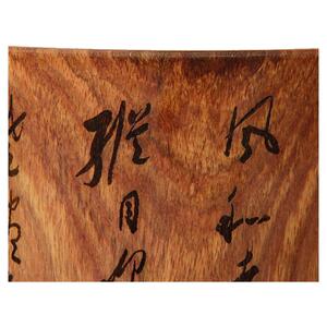 木石有约红木工艺品木雕文房四宝大摆件笔筒圆花梨诗句号明式