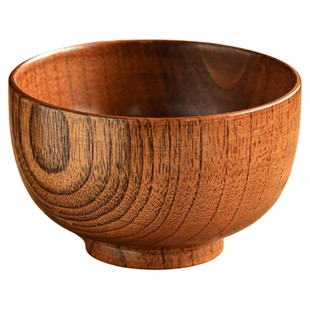木碗食品级家用4.5寸碗儿童早餐碗好看米饭碗水果沙拉碗日式餐具
