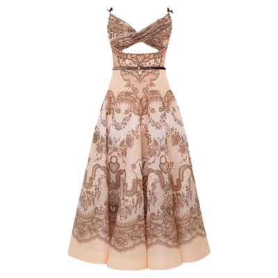 波西米亚风蝴蝶吊带印花连衣裙春