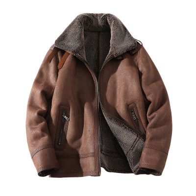 2025年冬季青春流行麂皮加厚翻领