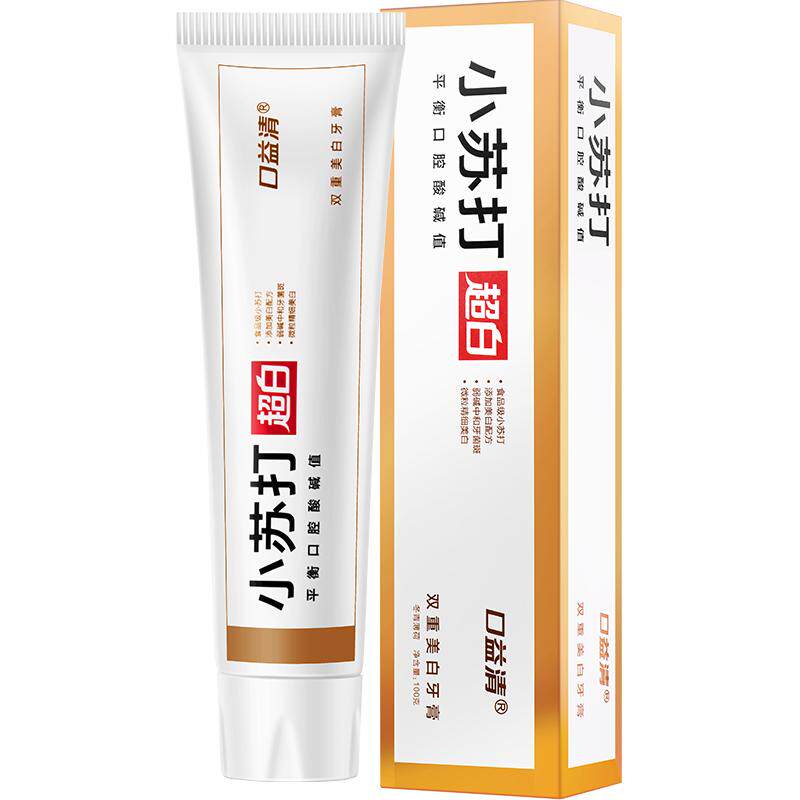 口益清小苏打牙膏去黄去渍亮白官方正品清新口气花香家用实惠装