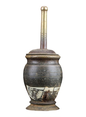 G203H铜中药捣臼炮制工具摆件