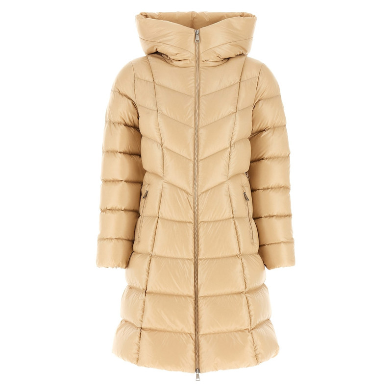 MONCLER 盟可睐女士Marusse米色连帽中长羽绒服 26秋冬意大利代购