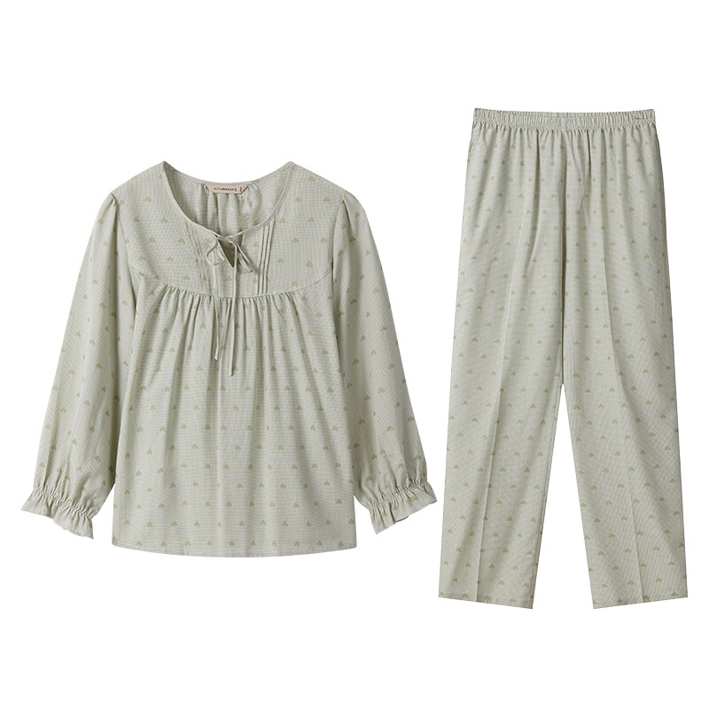 梭织睡衣秋鹿可外穿家居服