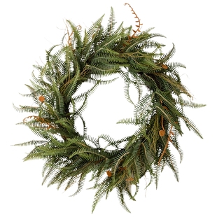 掬涵仿真蕨叶山边草藤蔓花环装饰摆件蕨类绿植软胶墙面景观造景