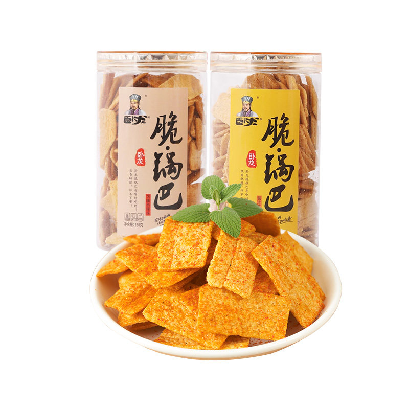 卧龙脆锅巴零食休闲食品花椒锅巴解馋小吃桶装薯片好吃怀旧办公室
