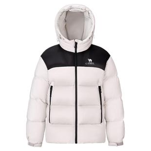 骆驼男装火山羽绒服男鸭绒抗寒防水加厚保暖冬季黑色排骨面包服