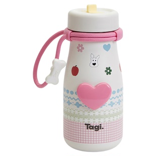 Tagi.《哈哈》怦怦爱心机灵大容量保温杯便携不锈钢吸管杯