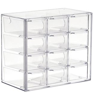 珠子收纳盒琉璃水晶桌面首饰透明抽屉分格拼豆串珠手工diy材料盒