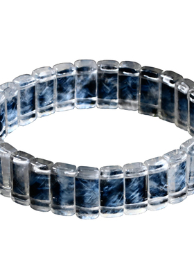 天然蓝针水晶手排单圈饰品白水晶