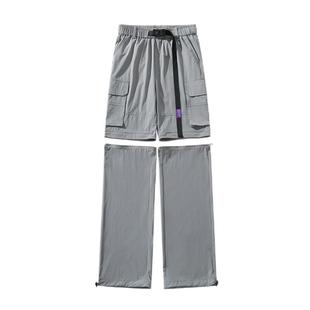 回力可拆卸工装裤子男士冲锋裤春秋季运动登山裤男生直筒休闲长裤