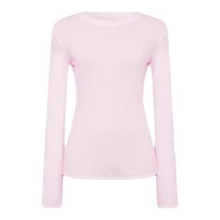 阿树家 粉色针织T恤 2025秋季新款 长袖t女恤内搭叠穿修身 LAMPS