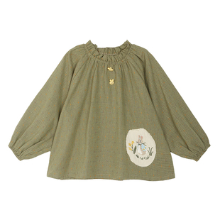 小O宝童装 宝宝森系套装女时髦2026春季新款女童娃娃衫衬衫两件套