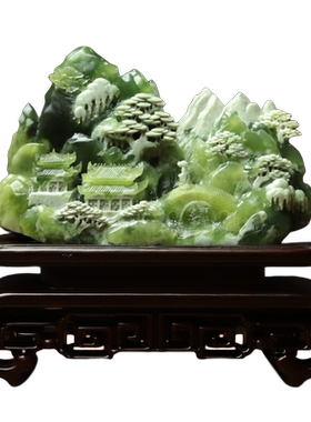 尚品美格天然玉石摆件山水一体