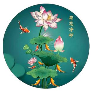 厕所荷花鲤鱼图荷花净秽锦鲤图厨房卫生间专用防水自粘画九鱼贴纸