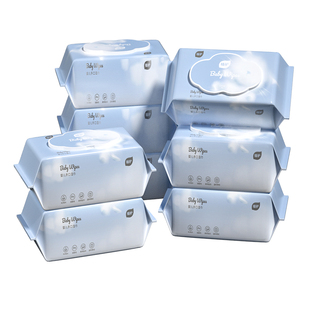 植护婴儿湿巾新生宝宝手口屁专用湿纸巾带盖幼加厚家用实惠装大包